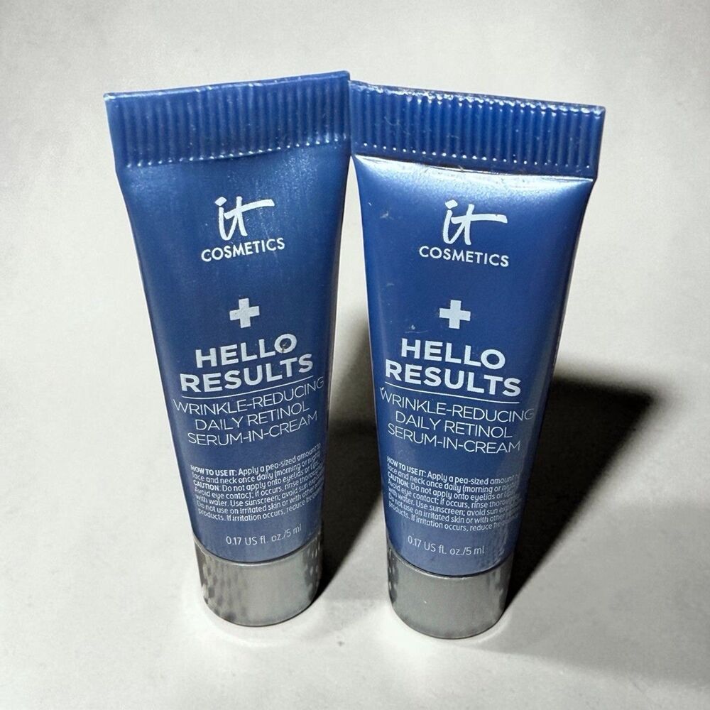IT Cosmetics Hello Results Wrinkle-Reducing Daily Retinol Serum Cream 0.17oz x2